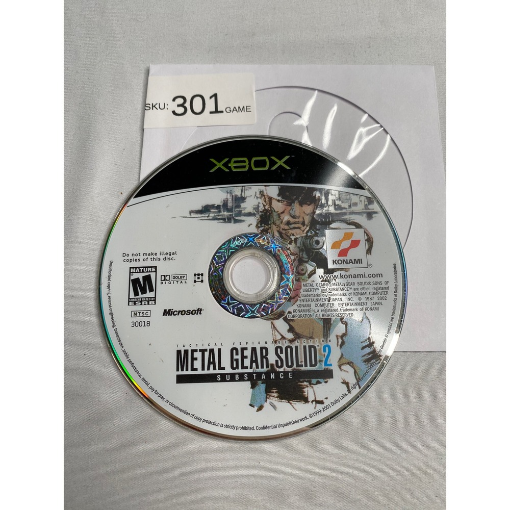 Metal Gear Solid 2 Substance Microsoft Xbox
